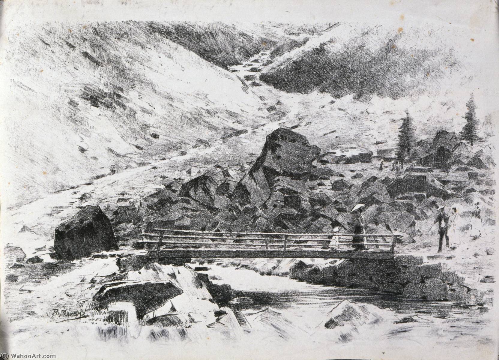 Italiano Ponte Su Torrente Di Alta Montagna) — Bartolomeo Bezzi