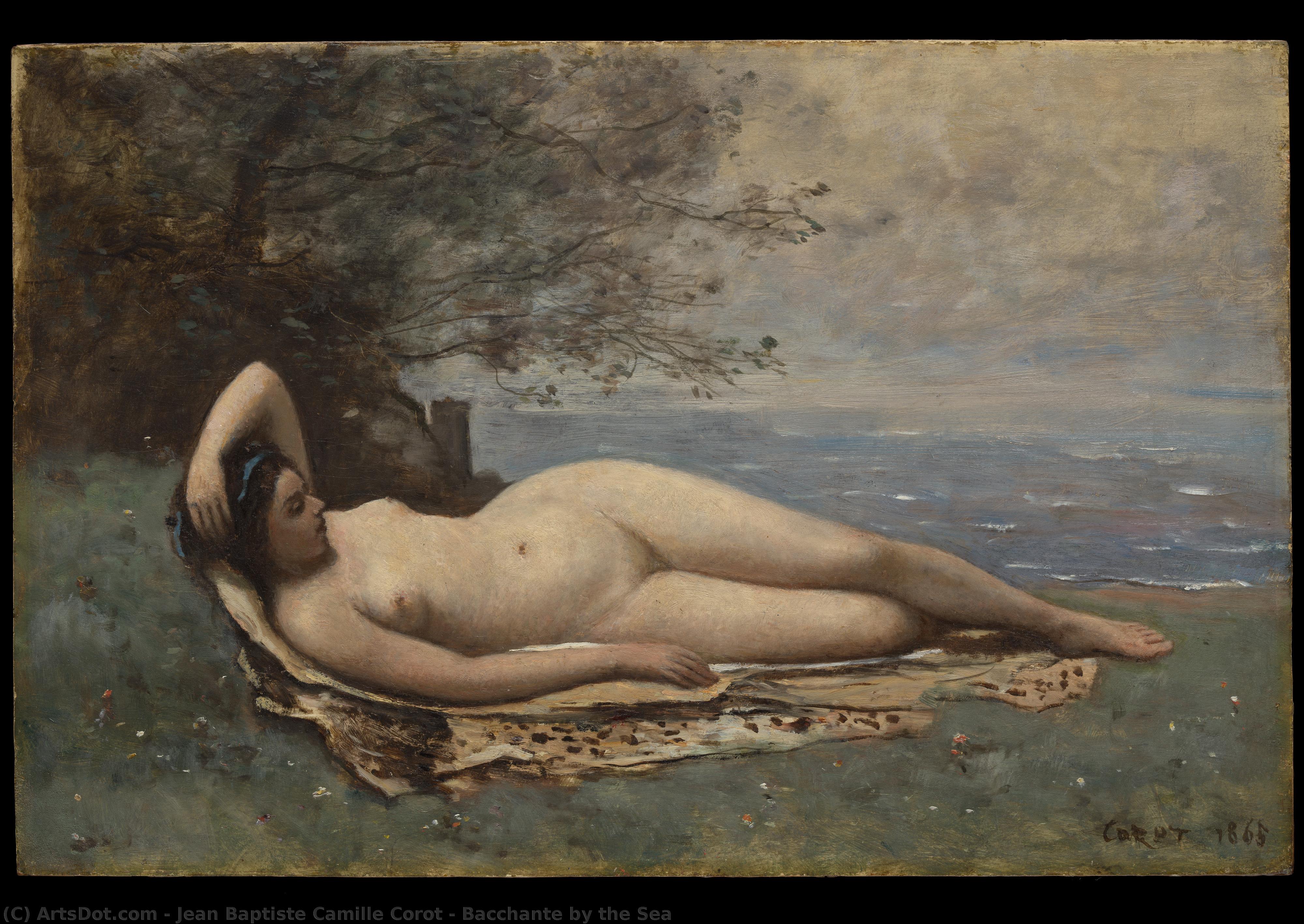 Bacchante By The Sea — Jean-baptiste-camille Corot