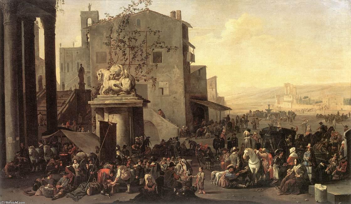 Roman Market Scene — Johannes Lingelbach