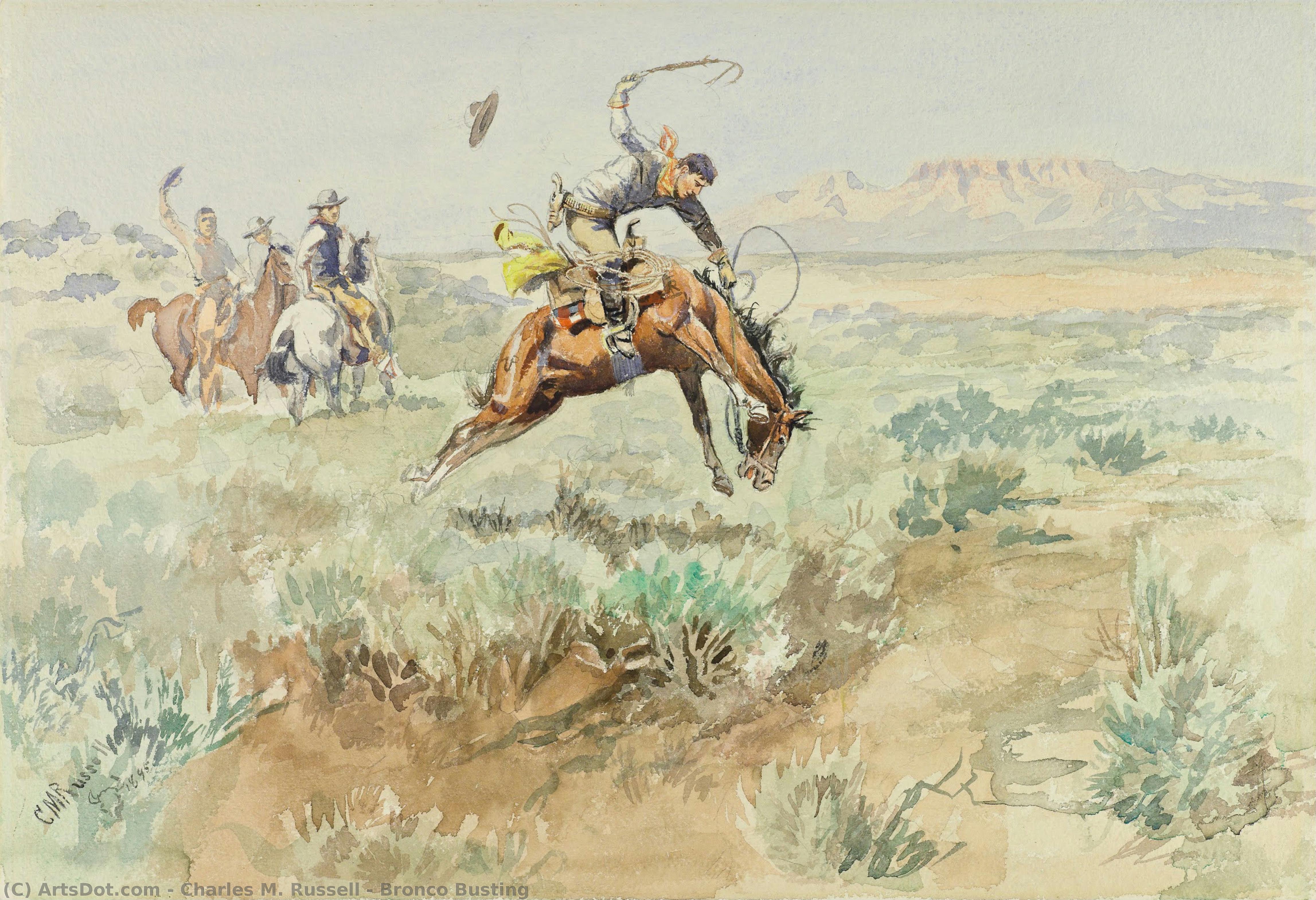 Bronco Busting — Charles Marion Russell