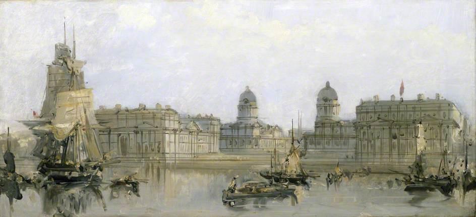 Greenwich Hospital From The Thames — David Roberts
