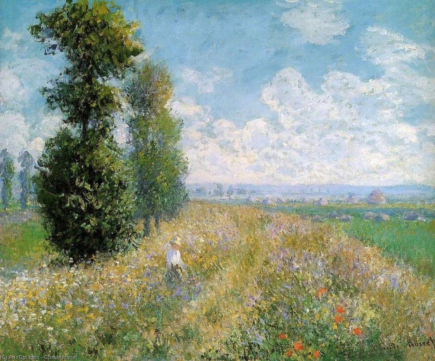 Meadow With Poplars (also Known As Poplars Near Argenteuil) — Claude Monet