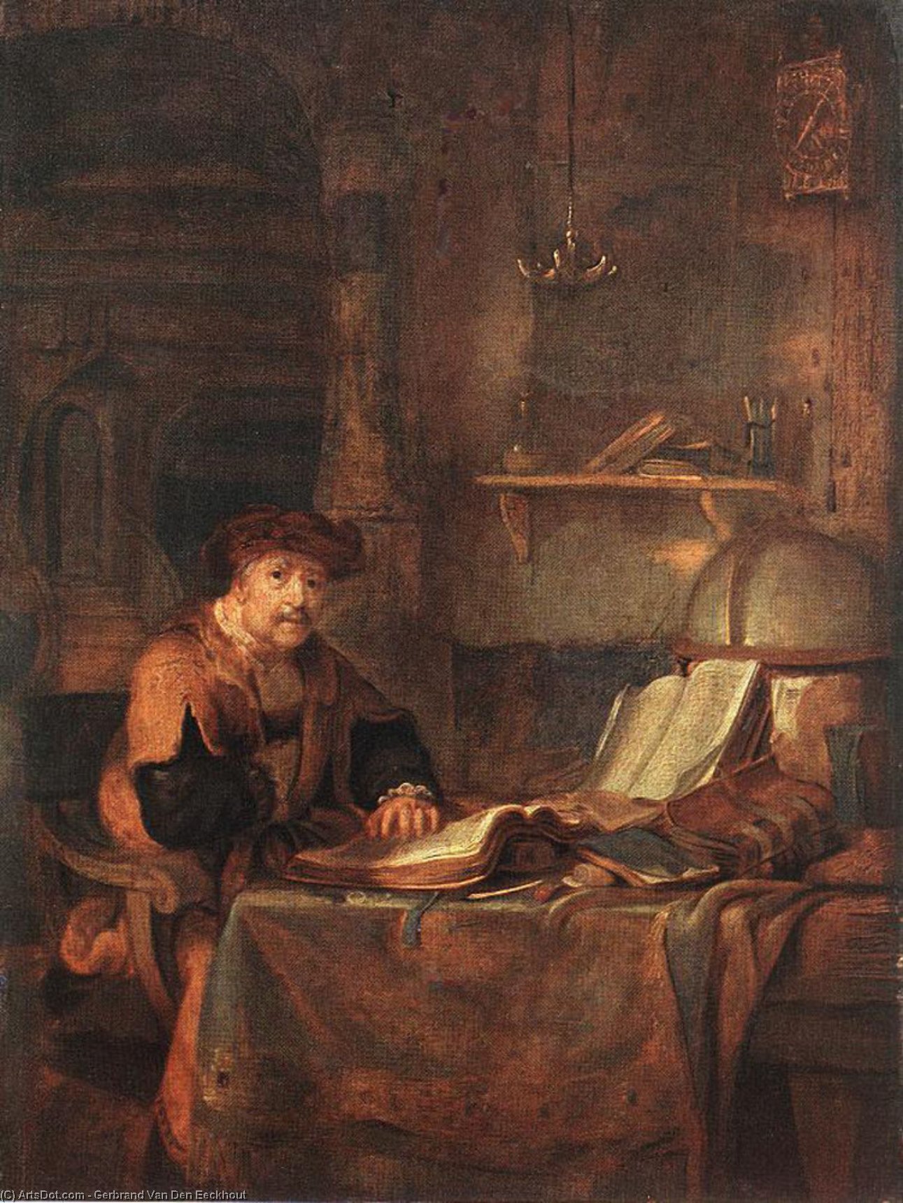 Scholar With His Books — Gerbrand Van Den Eeckhout