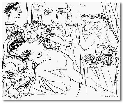 Minotaur Caressing A Woman — Pablo Picasso