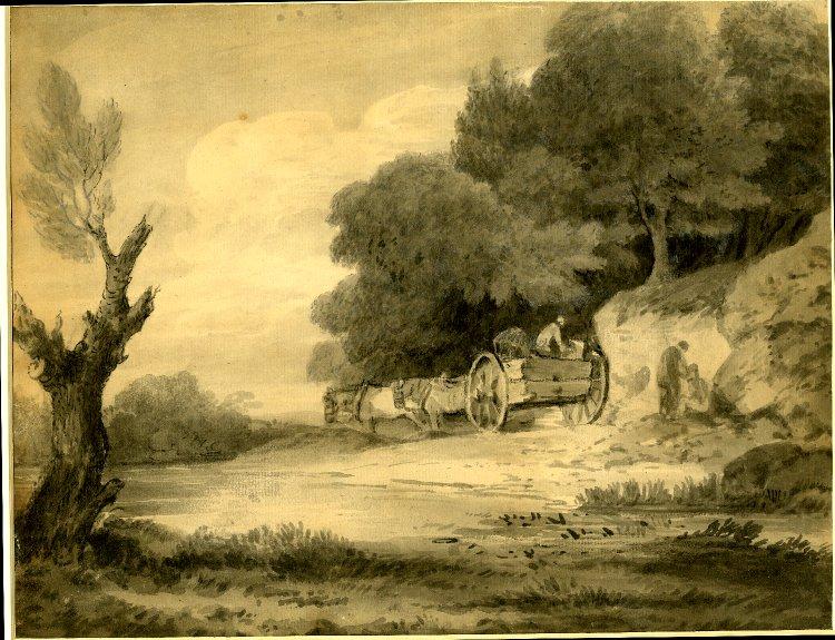 Figures With Cart At Roadside — Thomas Gainsborough