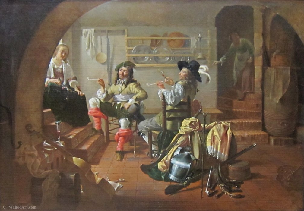 Interior With Soldiers And Women — Jacob Duck