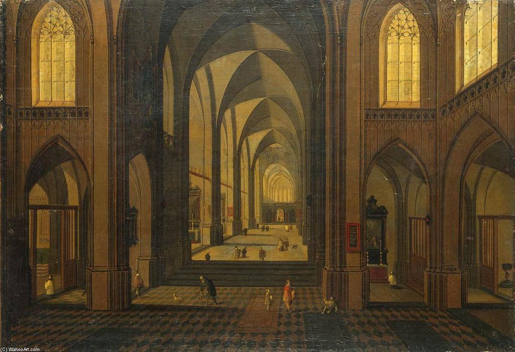 Interior Of A Gothic Church — Peeter The Younger Neeffs
