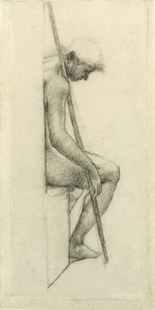 Study From The Nude For A Sleeping Guard In 'the Council Chamber' In The Briar Rose Series — Edward Coley Burne-jones