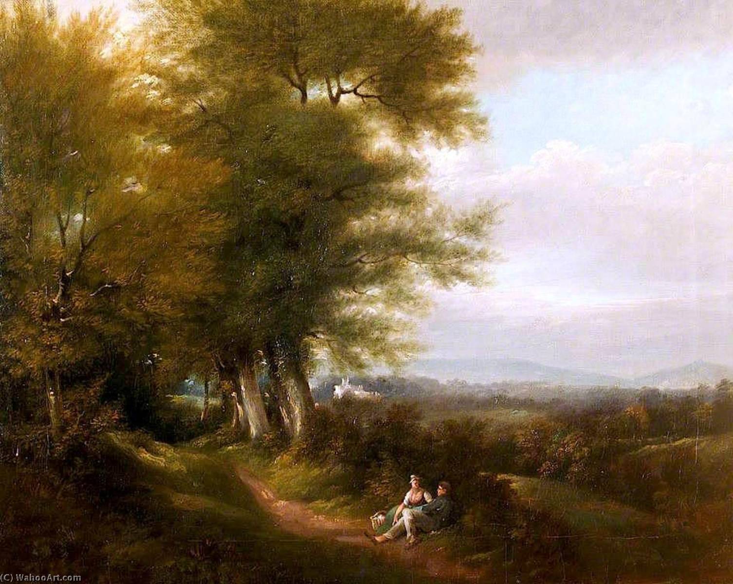 Landscape With Building And Figures — George Barret The Elder