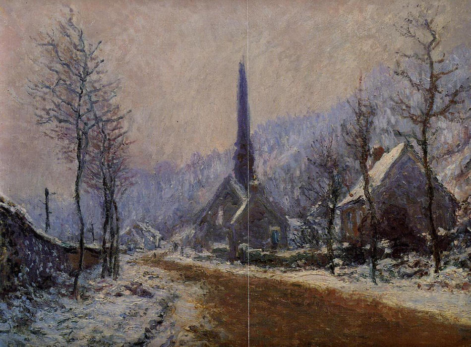 Church At Jeufosse, Snowy Weather — Claude Monet