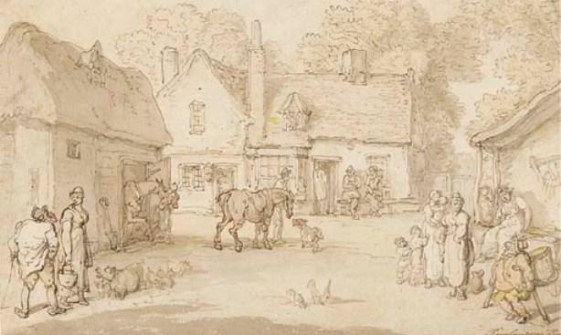 A Village Scene — Thomas Rowlandson