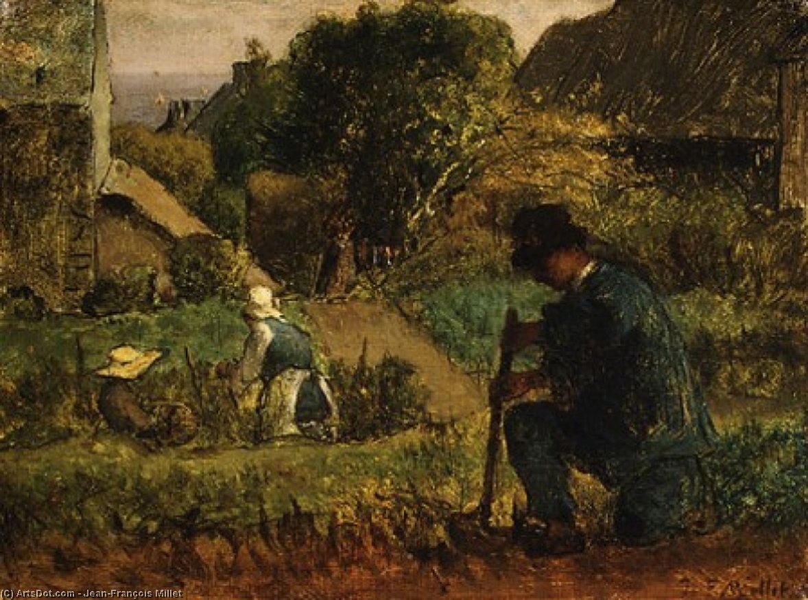 Garden Scene — Jean-françois Millet