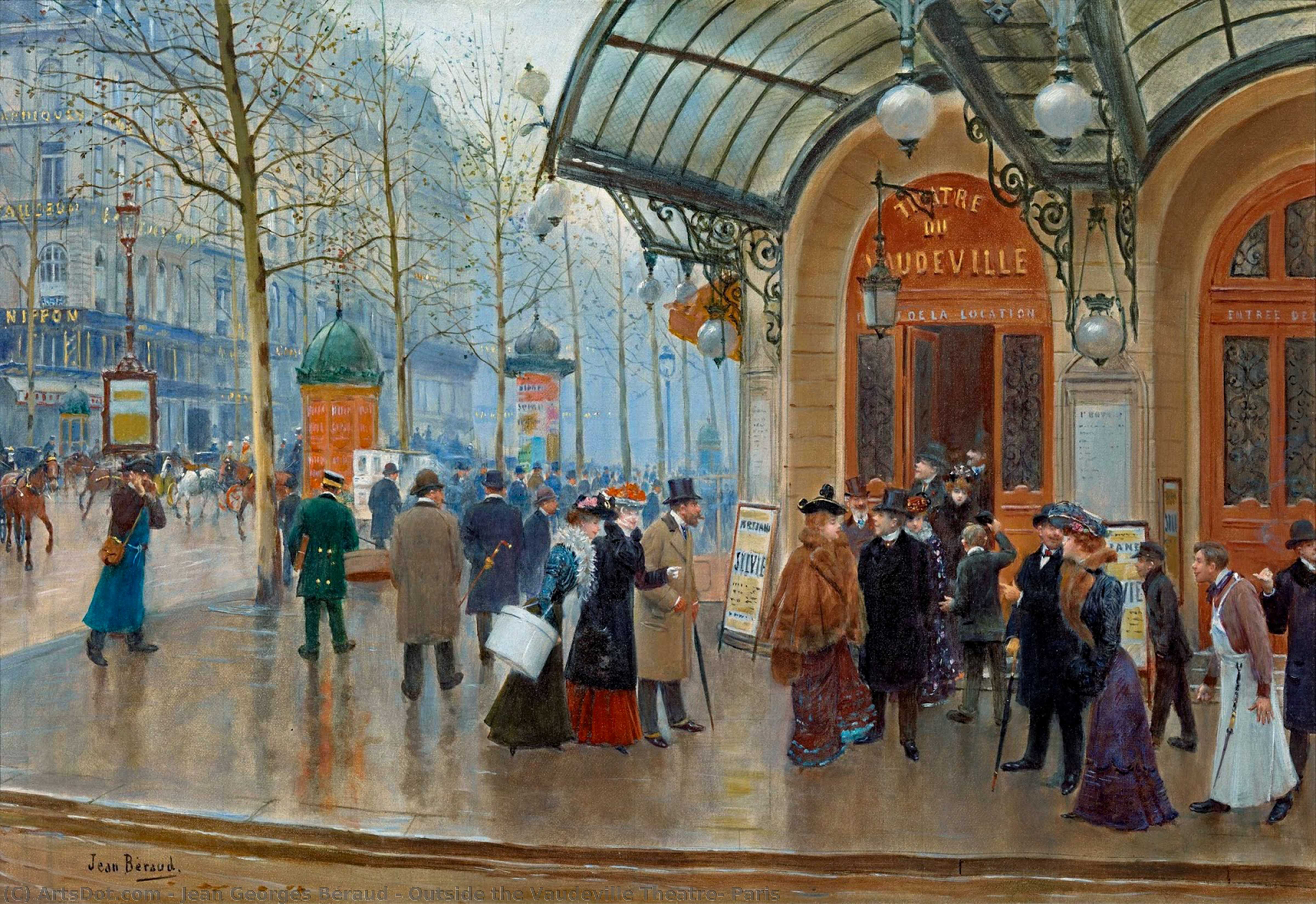 Outside The Vaudeville Theatre, Paris — Jean Georges Béraud