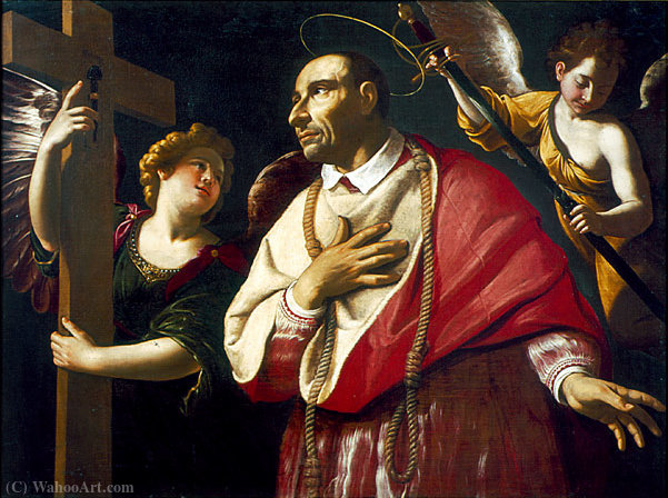 San Carlos Borromeo With Two Angels — Antiveduto Gramatica