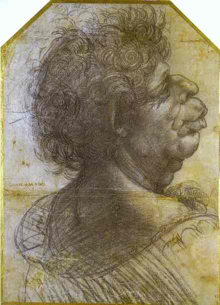 Estudio Grotesco De Retrato De Hombre — Leonardo Da Vinci