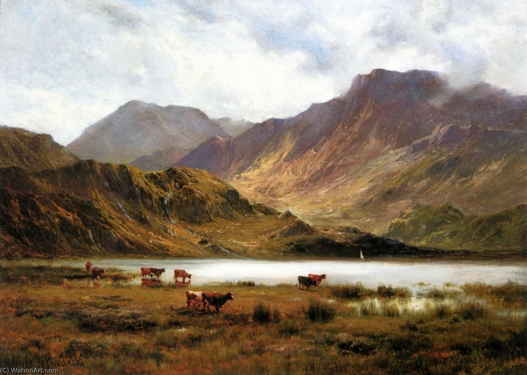 The Glyders From Llyn Ogwen — Alfred De Breanski Senior