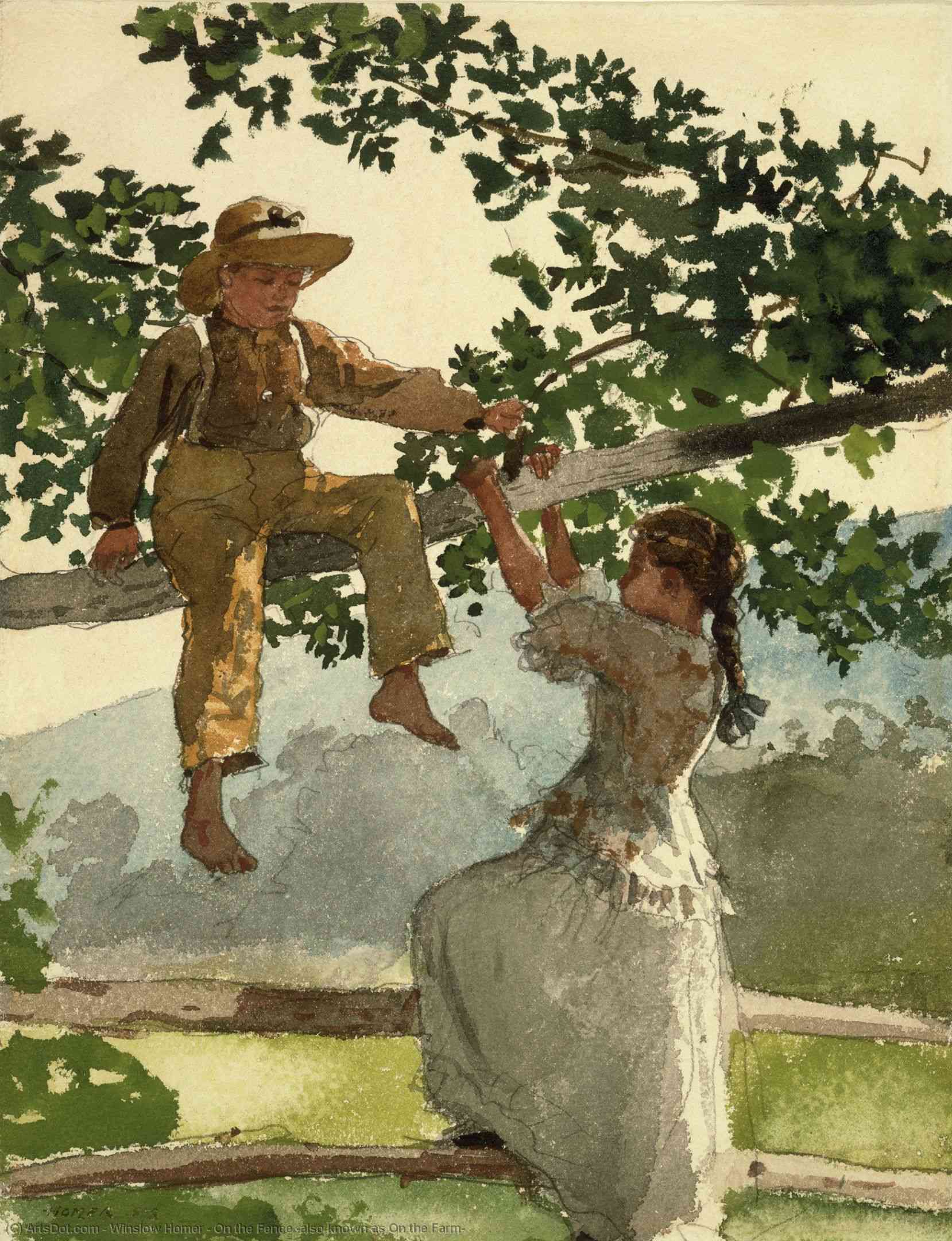 On The Fence (also Known As On The Farm) — Winslow Homer