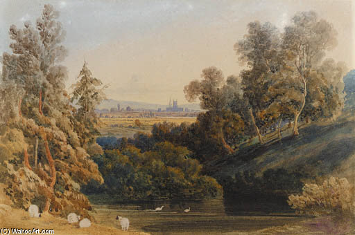 A Distant View Of Gloucester — George Fennel Robson