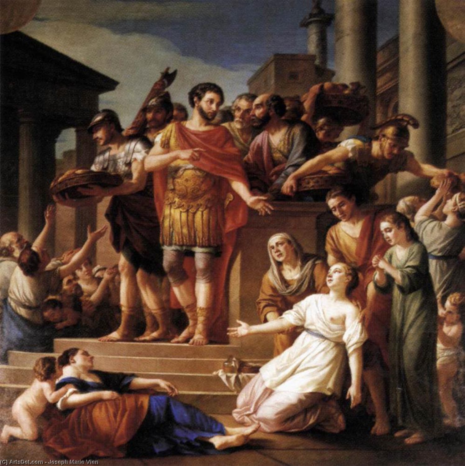 Marcus Aurelius Distributing Bread To The People — Joseph Marie Vien