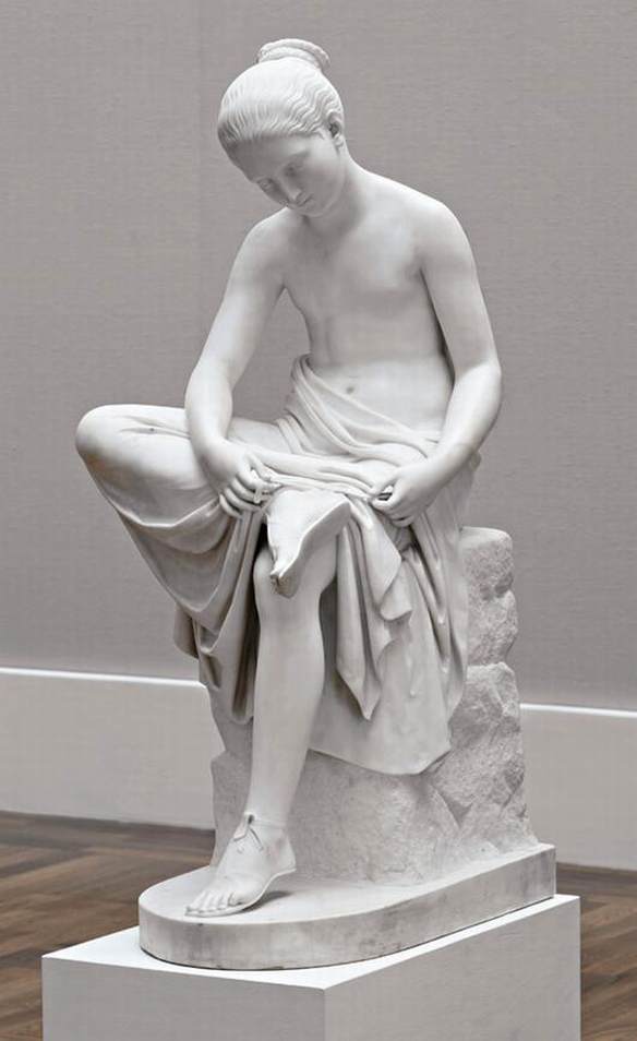 Woman Tying Her Sandal — Ridolfo Schadow