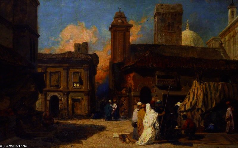 View Of Bologna - Capriccio With Eastern Figures — William James Müller