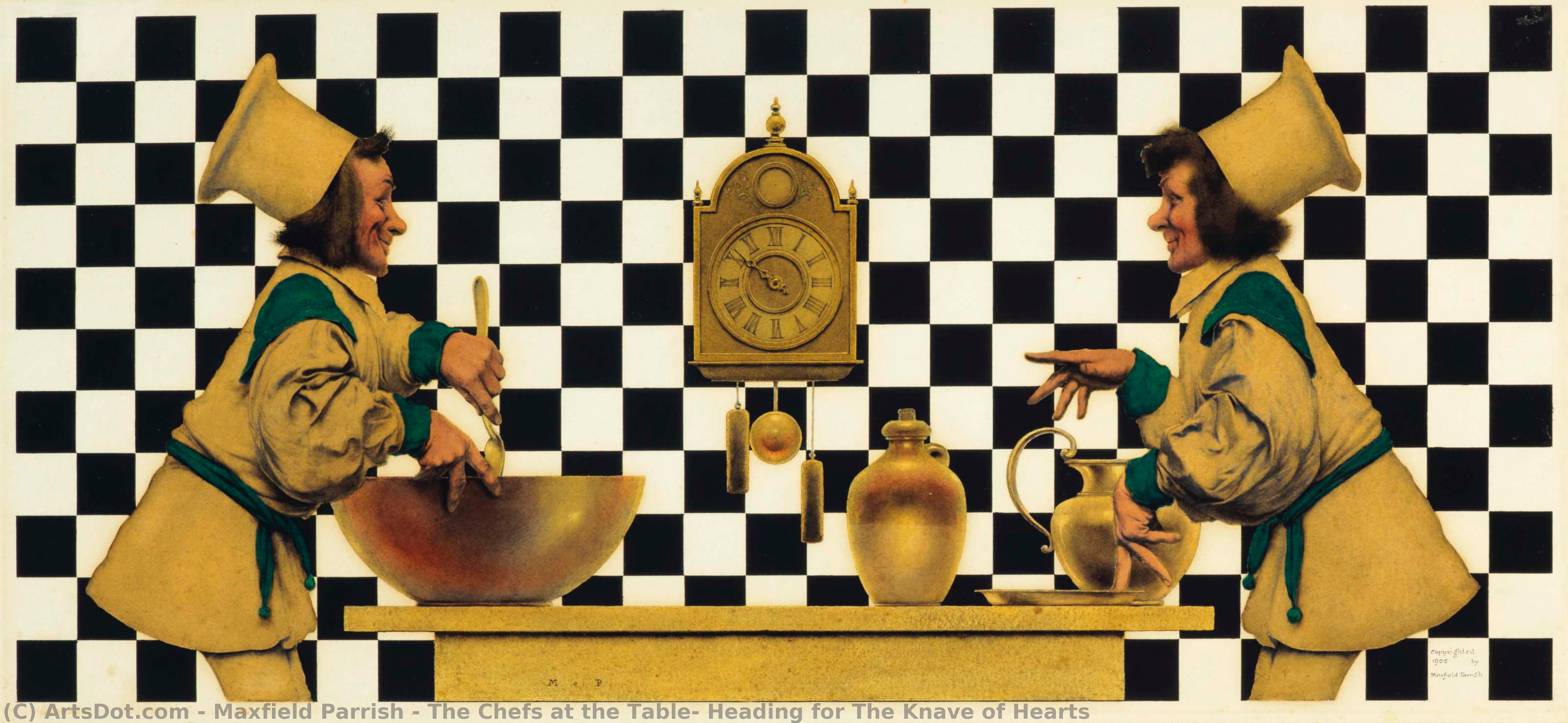The Chefs At The Table: Heading For The Knave Of Hearts — Maxfield Parrish