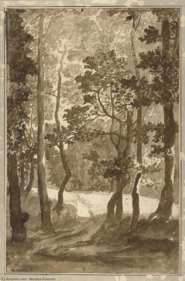 A Path Leading Into A Forest Clearing — Nicolas Poussin