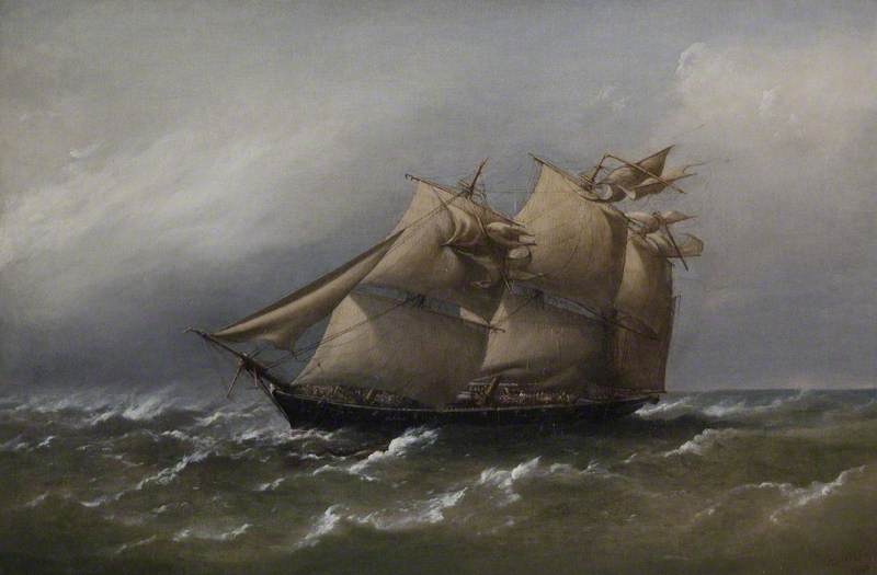 ‘hms Fawn’ Caught In A White Squall, Bass Straits, Australia (commander, Ralph P. Cator) — Richard Brydges Beechey