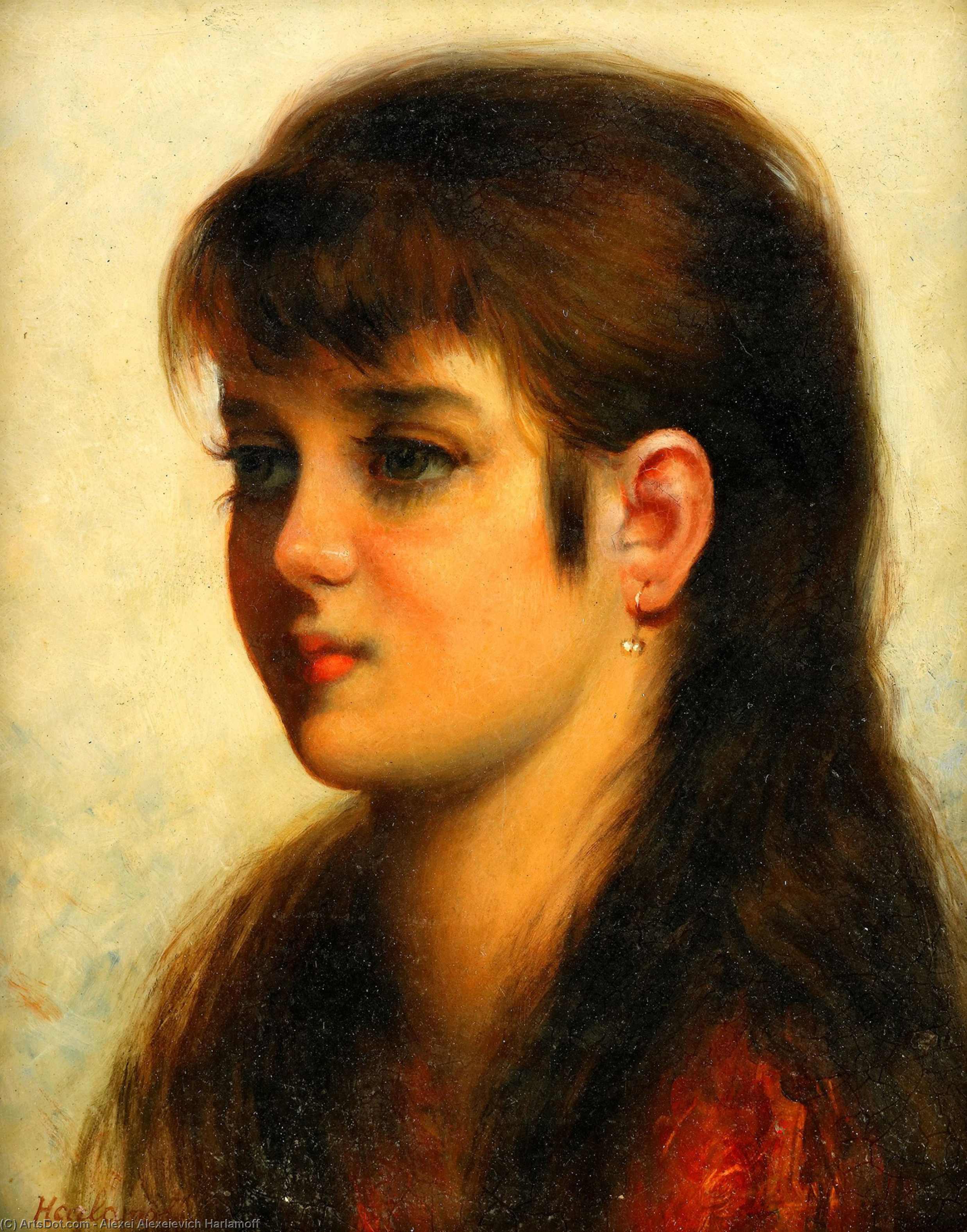 Portrait Of A Young Girl (22) — Alexei Alexeievich Harlamoff
