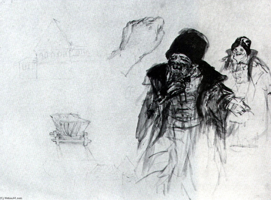 'study To ''boyarynya Morozova''' (10) — Vasily Ivanovich Surikov