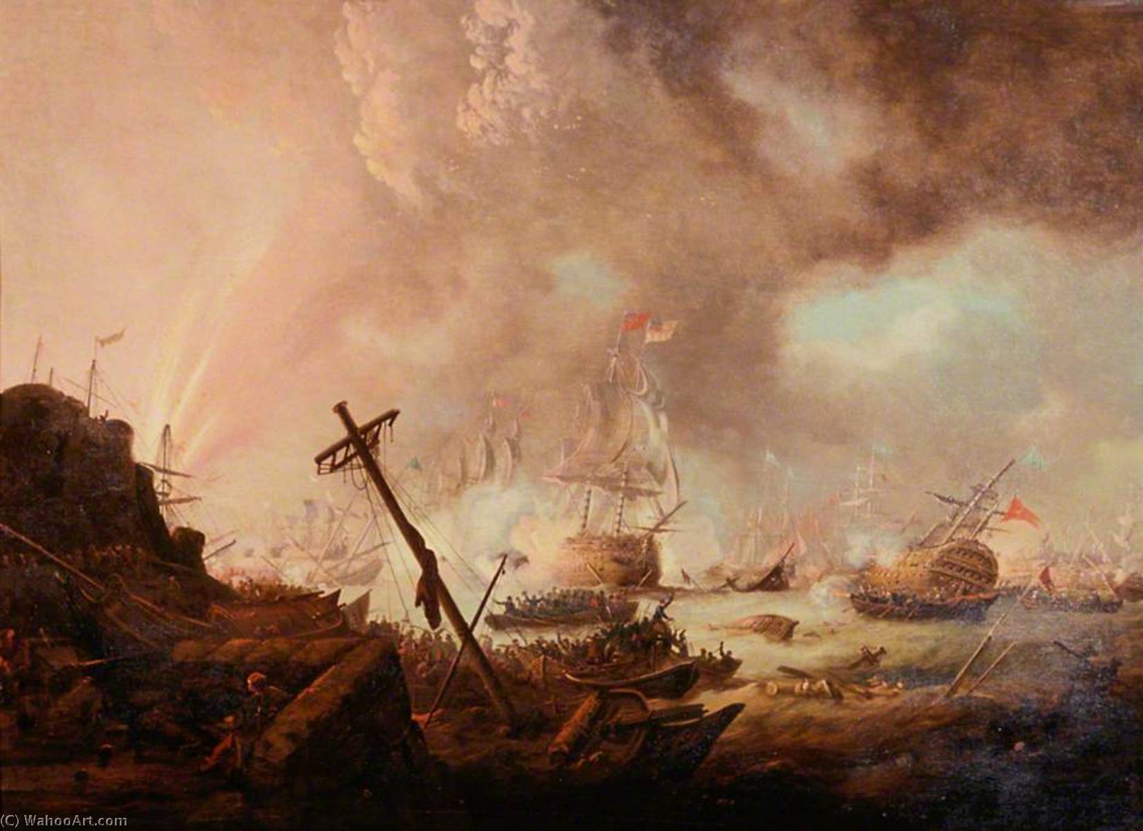 Admiral Sir John Duckworth Forcing Pass Through The Dardanelles, 1807 — Philip James De Loutherbourg