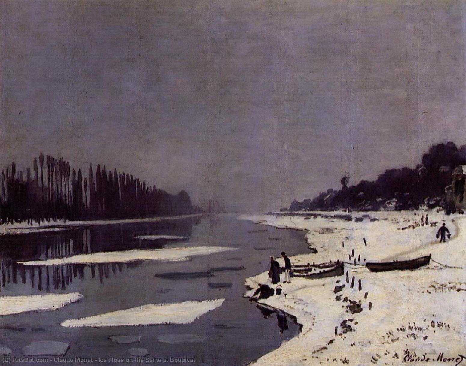 Ice Floes On The Seine At Bougival — Claude Monet