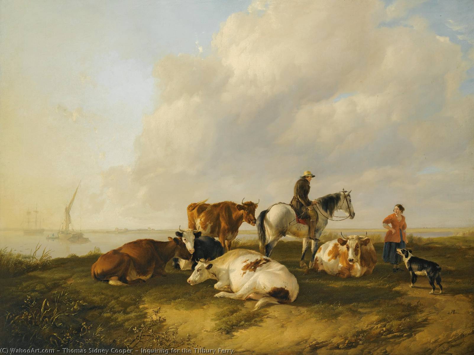 Inquiring For The Tilbury Ferry — Thomas Sidney Cooper