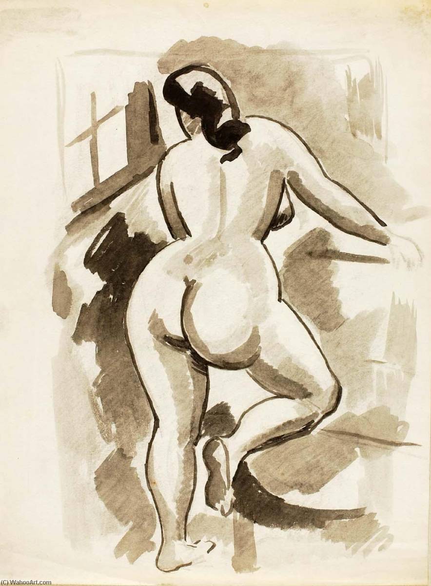 Back View Of Standing Female Nude — Carl Newman