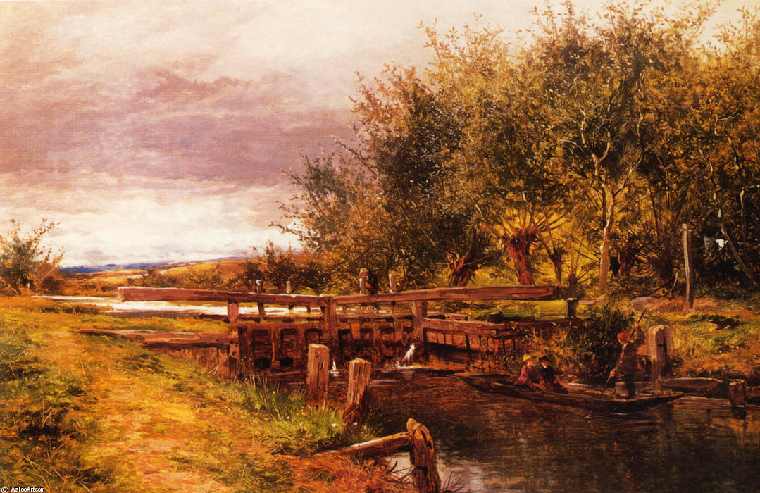 Clive Lock On The Thames — R.a Benjamin Williams Leader