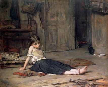 Girl By The Fireside — Francis Montague Holl