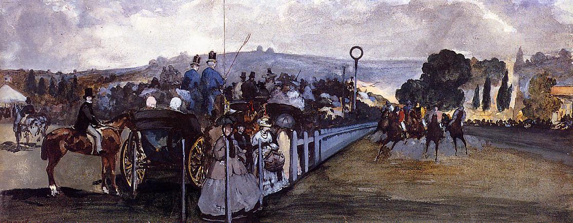 The Races At Longchamp — Édouard Manet