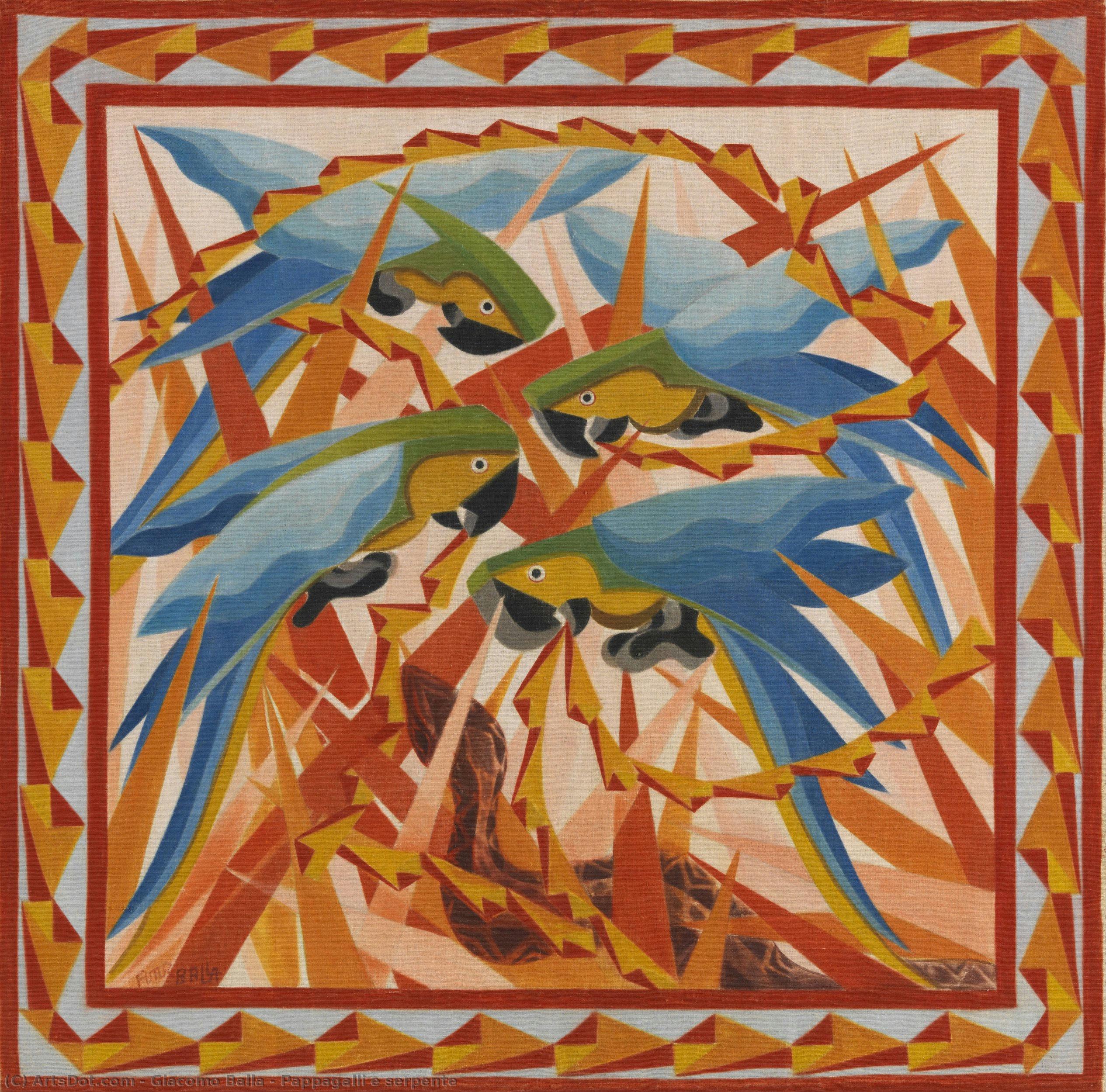 Pappagalli E Serpente — Giacomo Balla