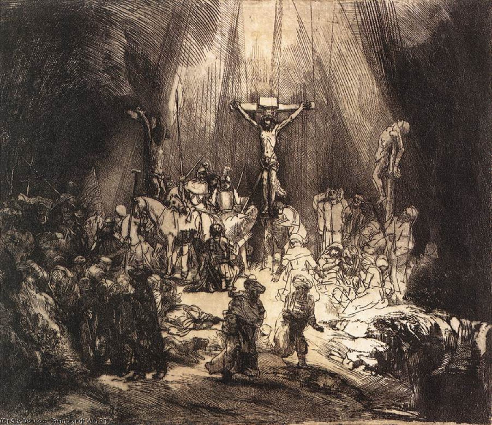 The Three Crosses (second State) — Rembrandt Van Rijn