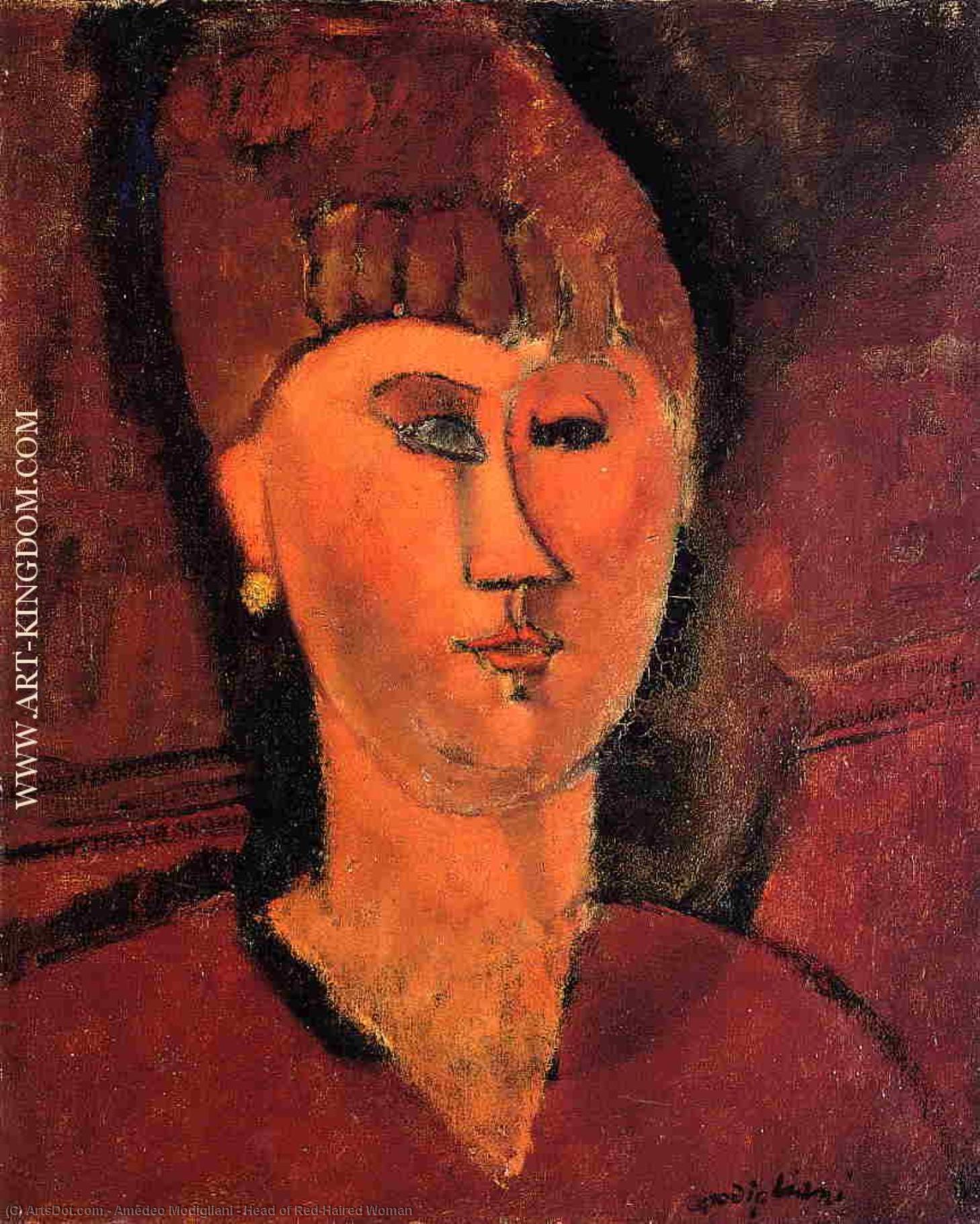 Head Of Red-haired Woman — Amedeo Clemente Modigliani