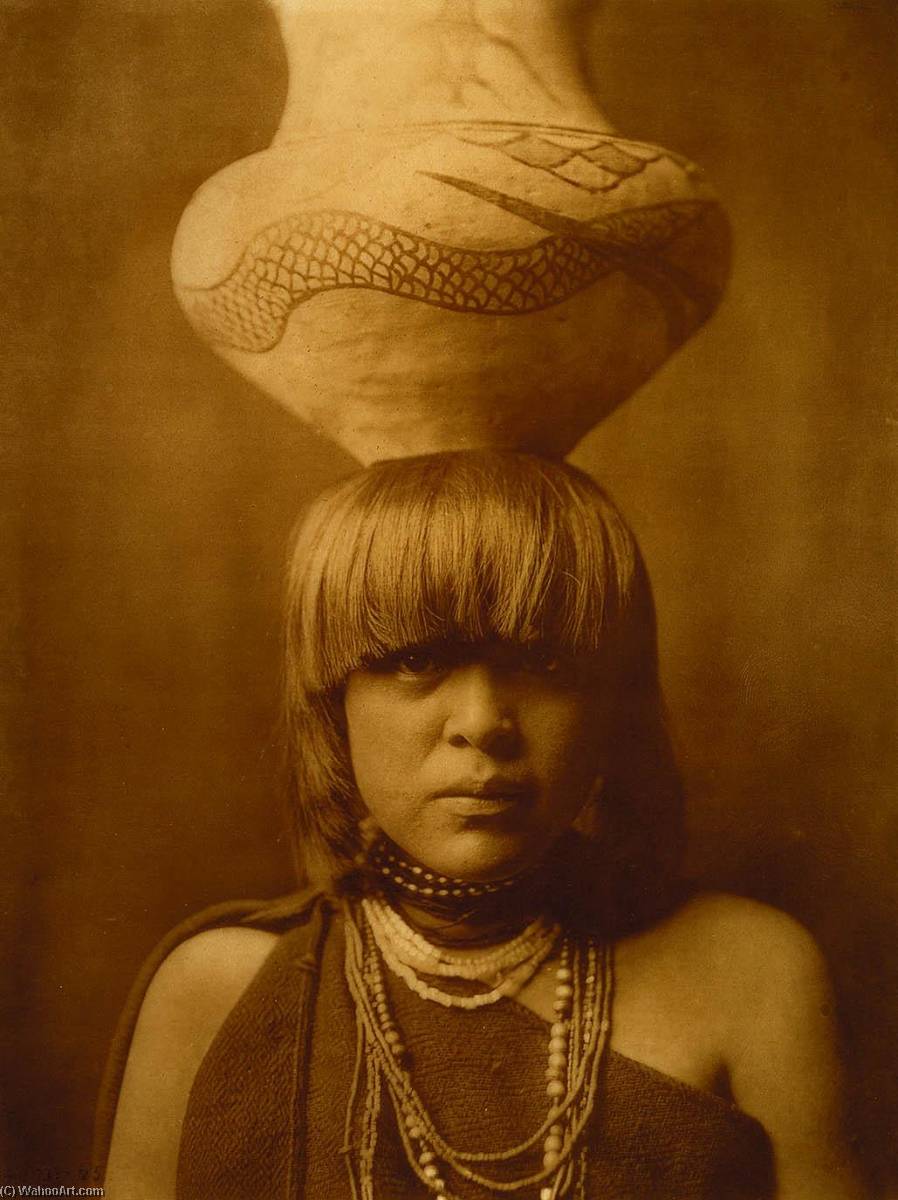 Girl And Jar San Ildefonso — Edward Sheriff Curtis