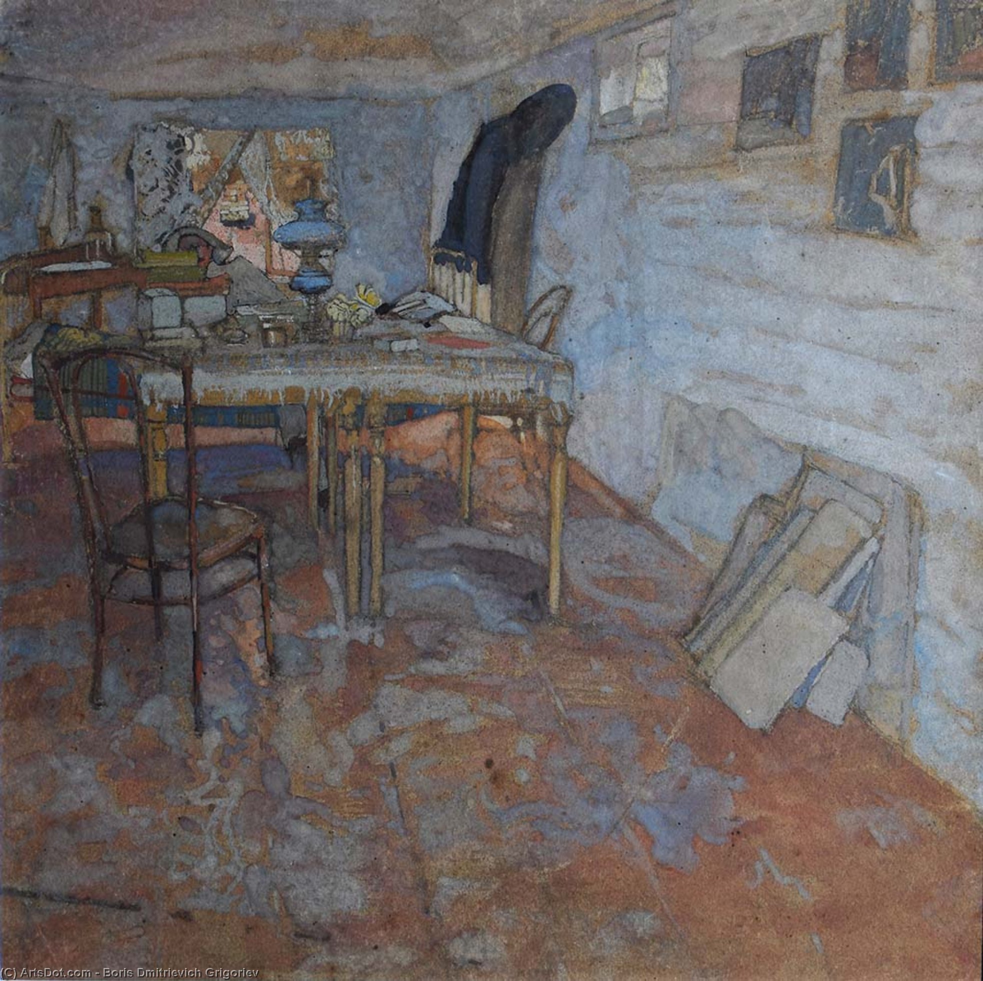 The Artist's Studio In The Crimea — Boris Dmitrievich Grigoriev