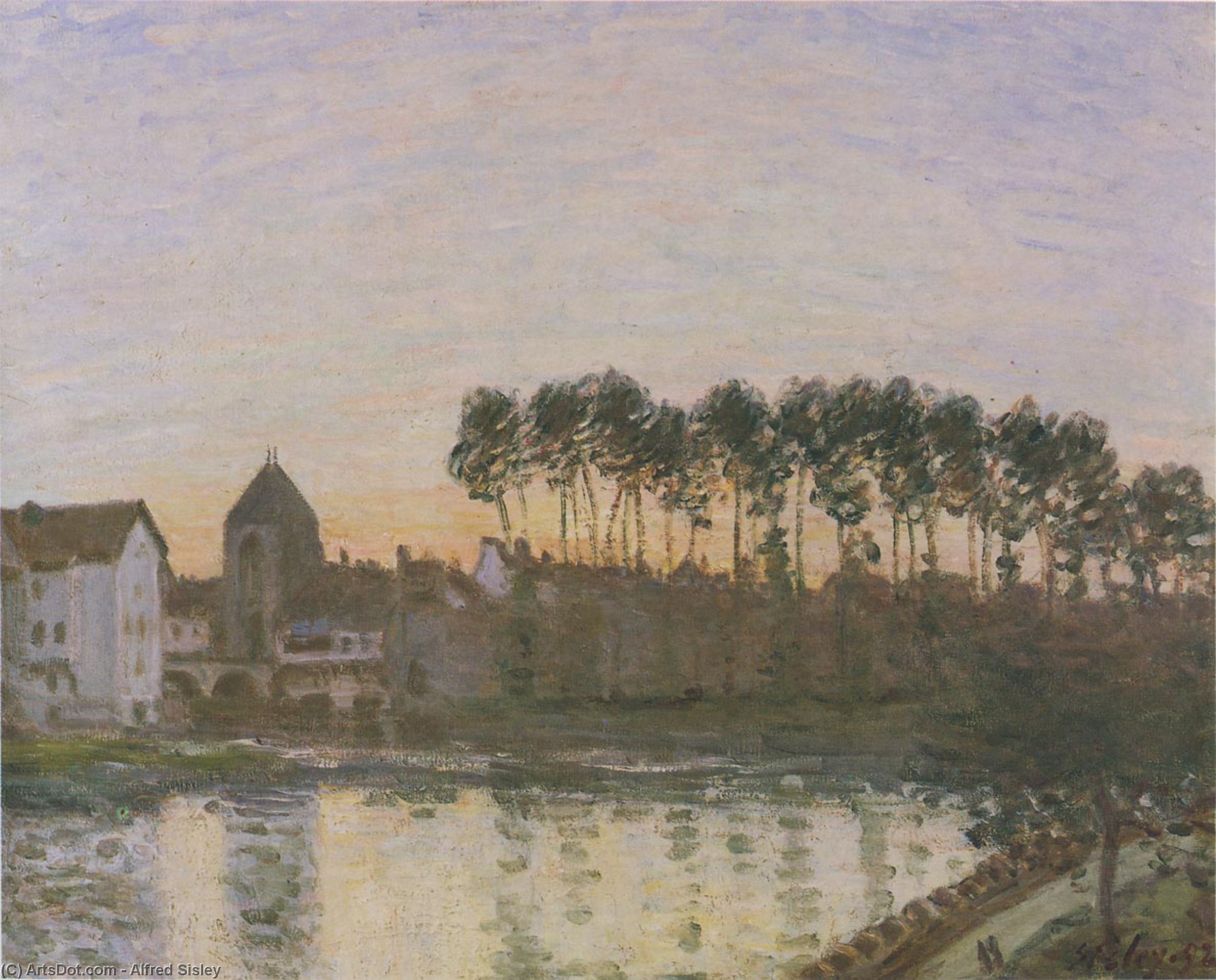 Sunset At Moret — Alfred Sisley