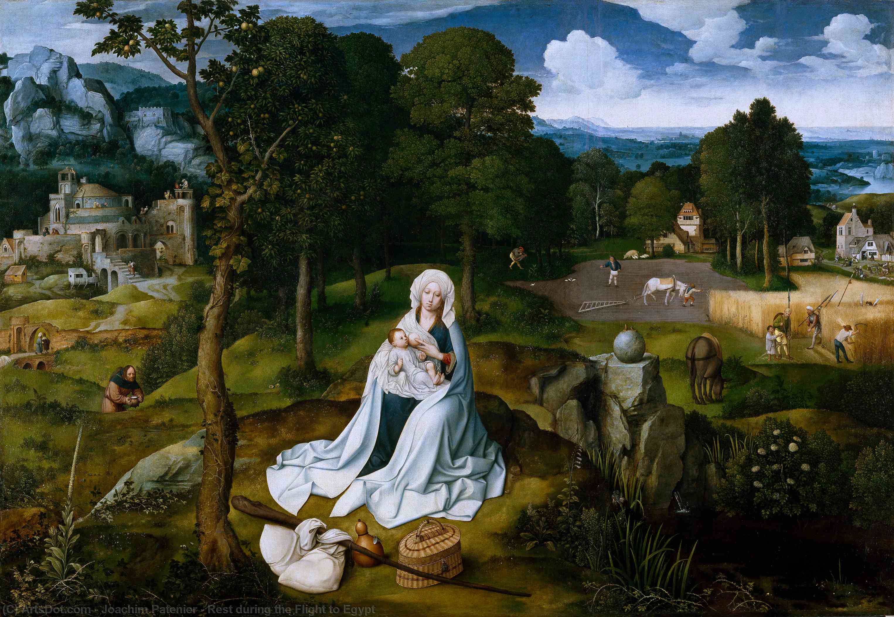 Rest During The Flight To Egypt — Joachim Patenier