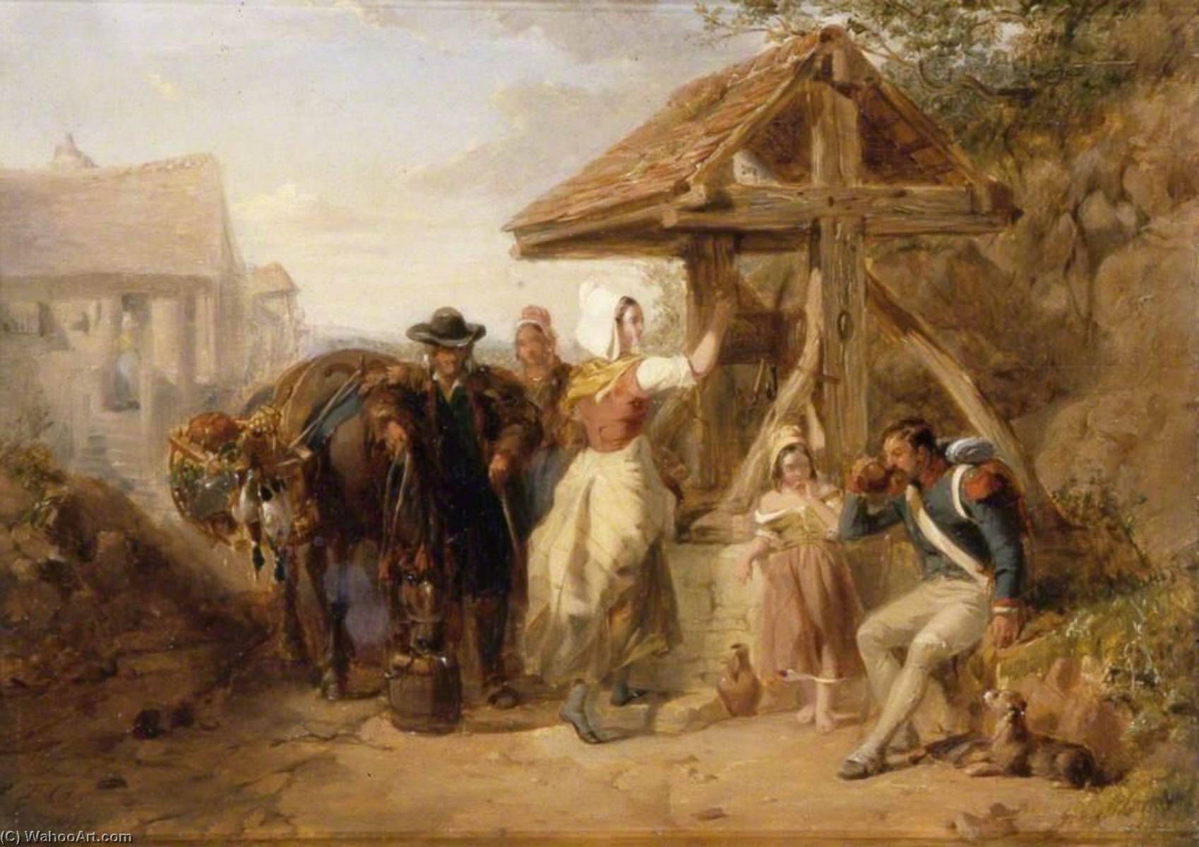 A Halt At A Brittany Well — Frederick Goodall