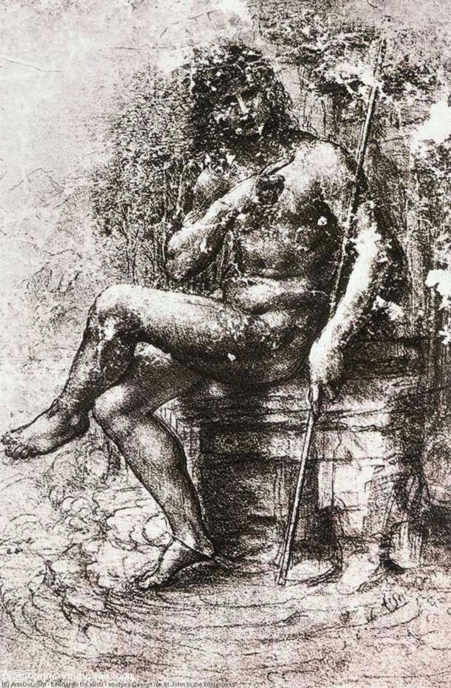 Studyes-design For St John In The Wilderness — Leonardo Da Vinci