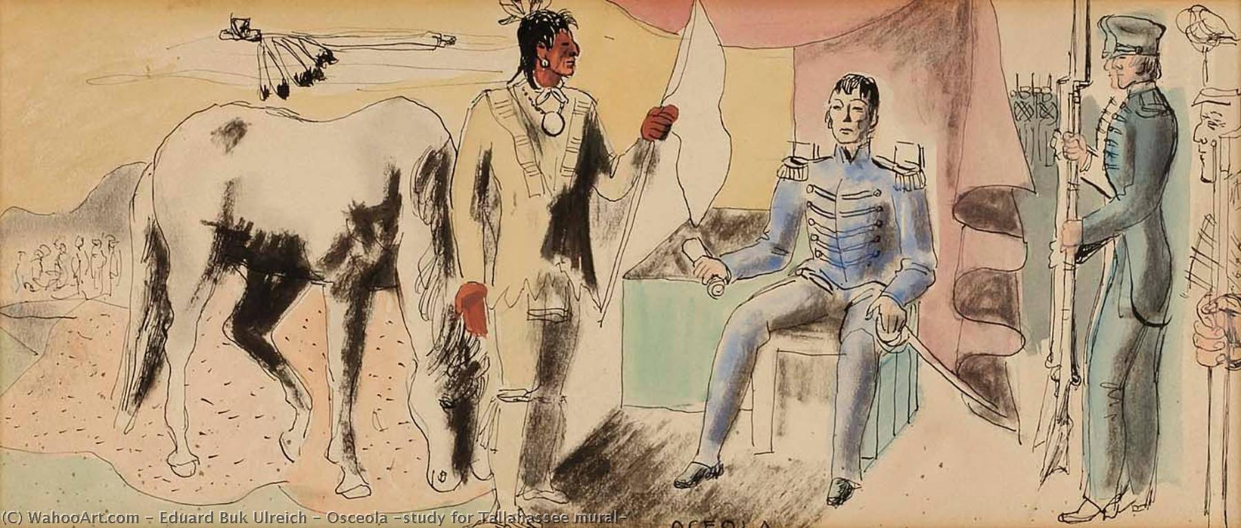 Osceola (study For Tallahassee Mural) — Eduard Buk Ulreich