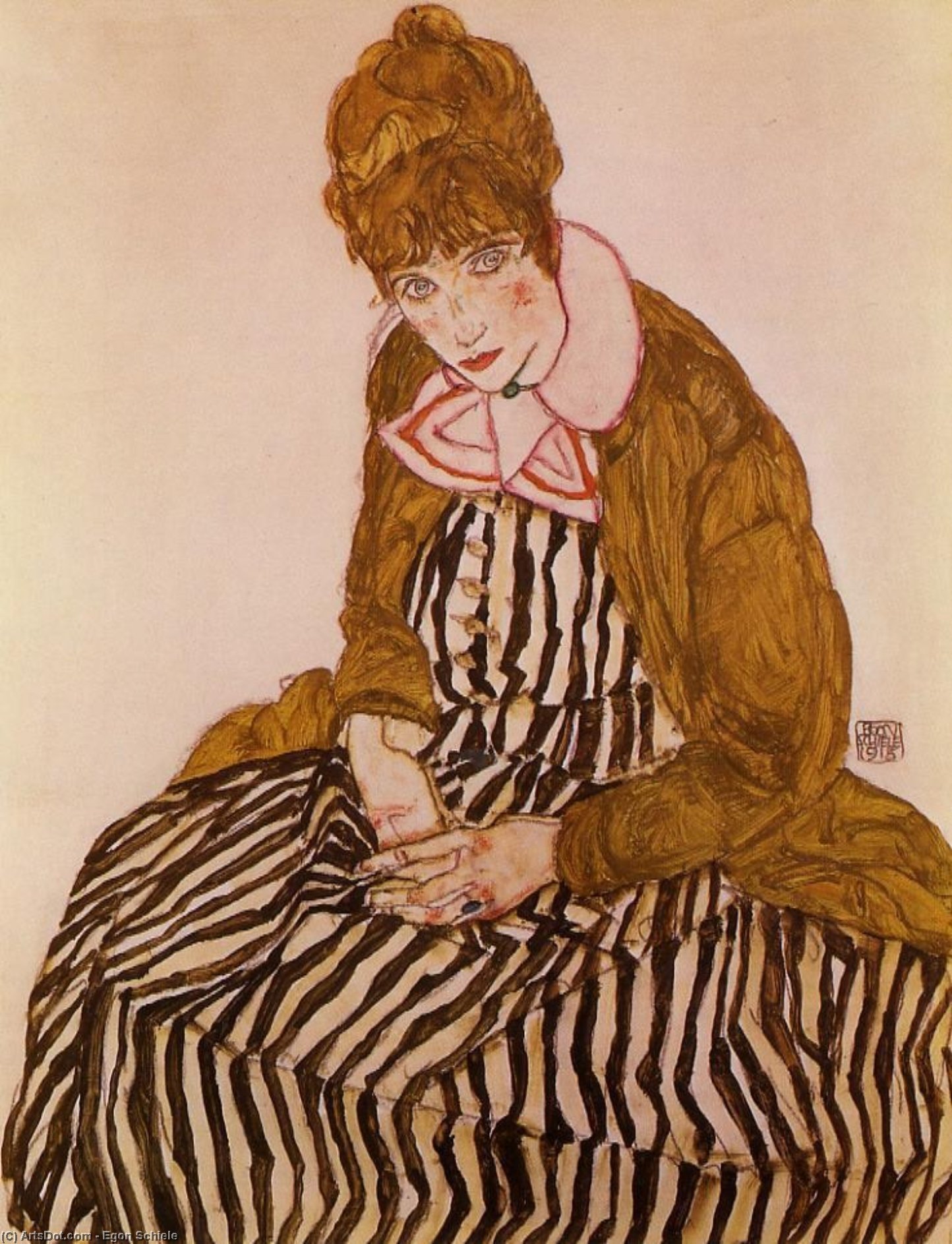 Edith Schiele, Seated — Egon Schiele