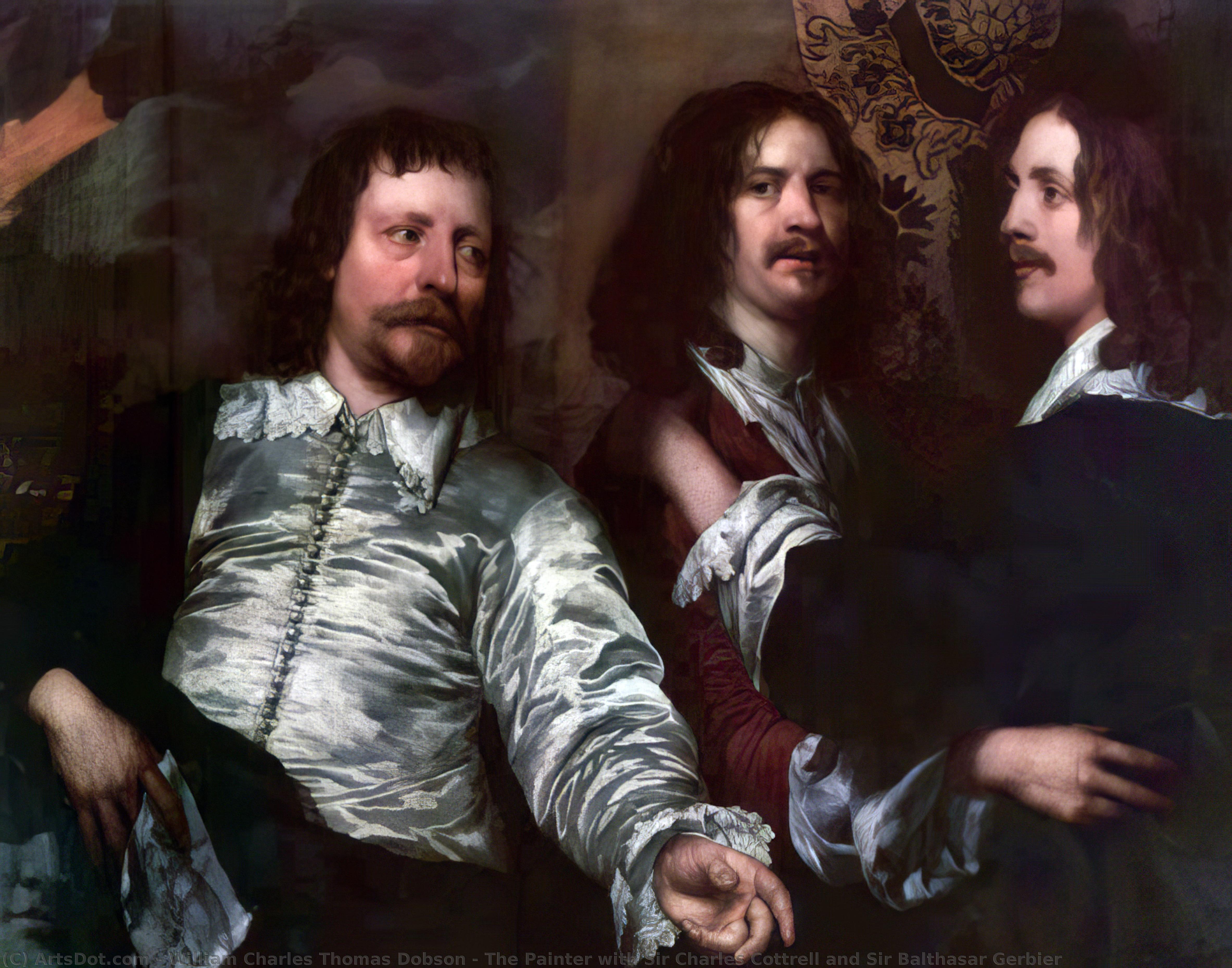 The Painter With Sir Charles Cottrell And Sir Balthasar Gerbier — William Charles Thomas Dobson