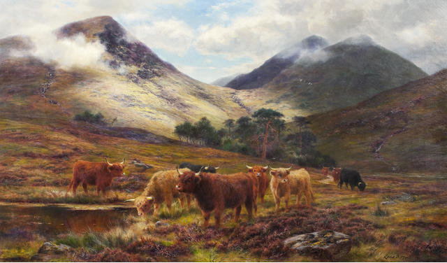 Cattle In A Highland Landscape — Louis Bosworth Hurt